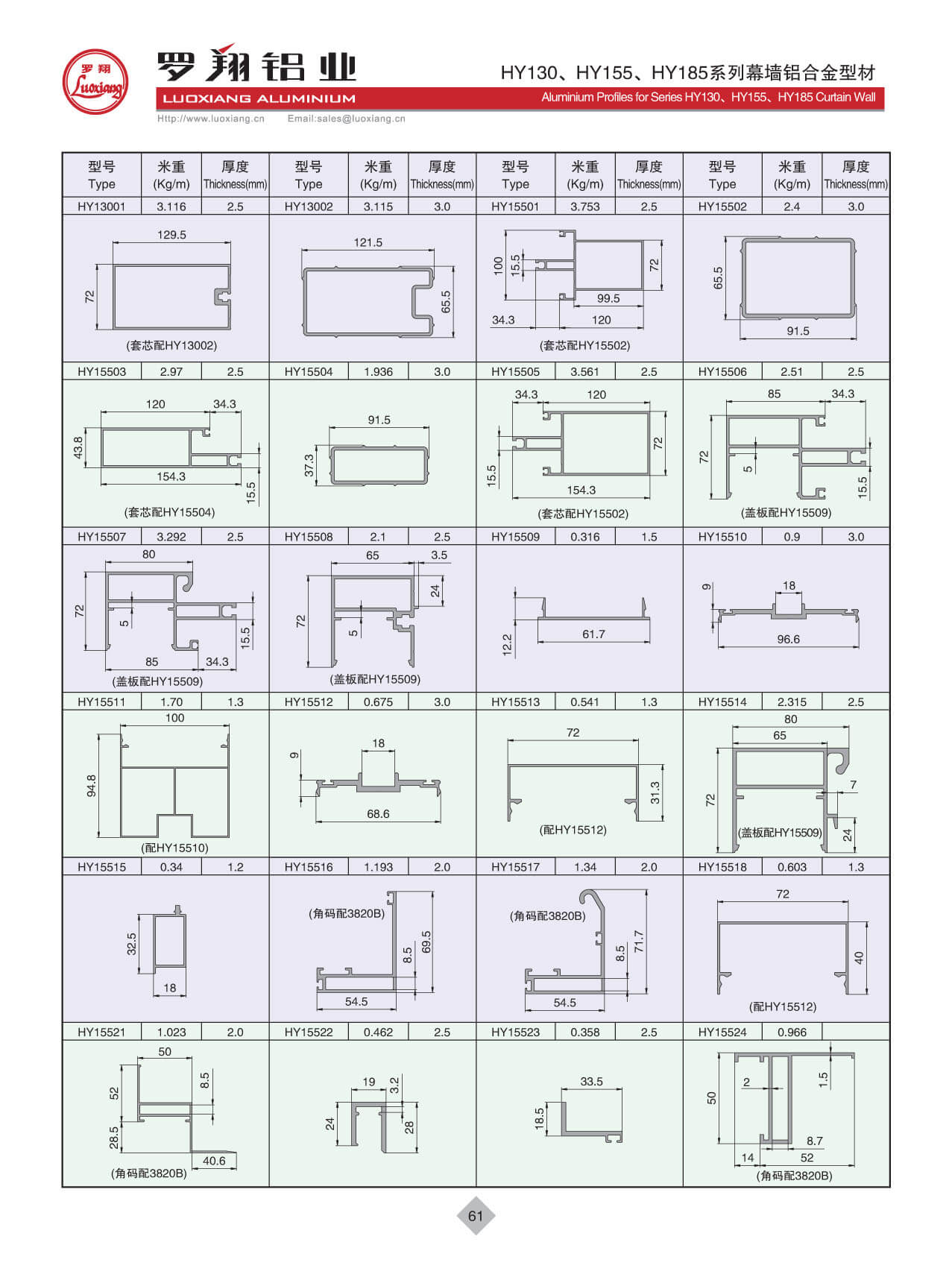 HY130、HY155、HY185系列幕墙