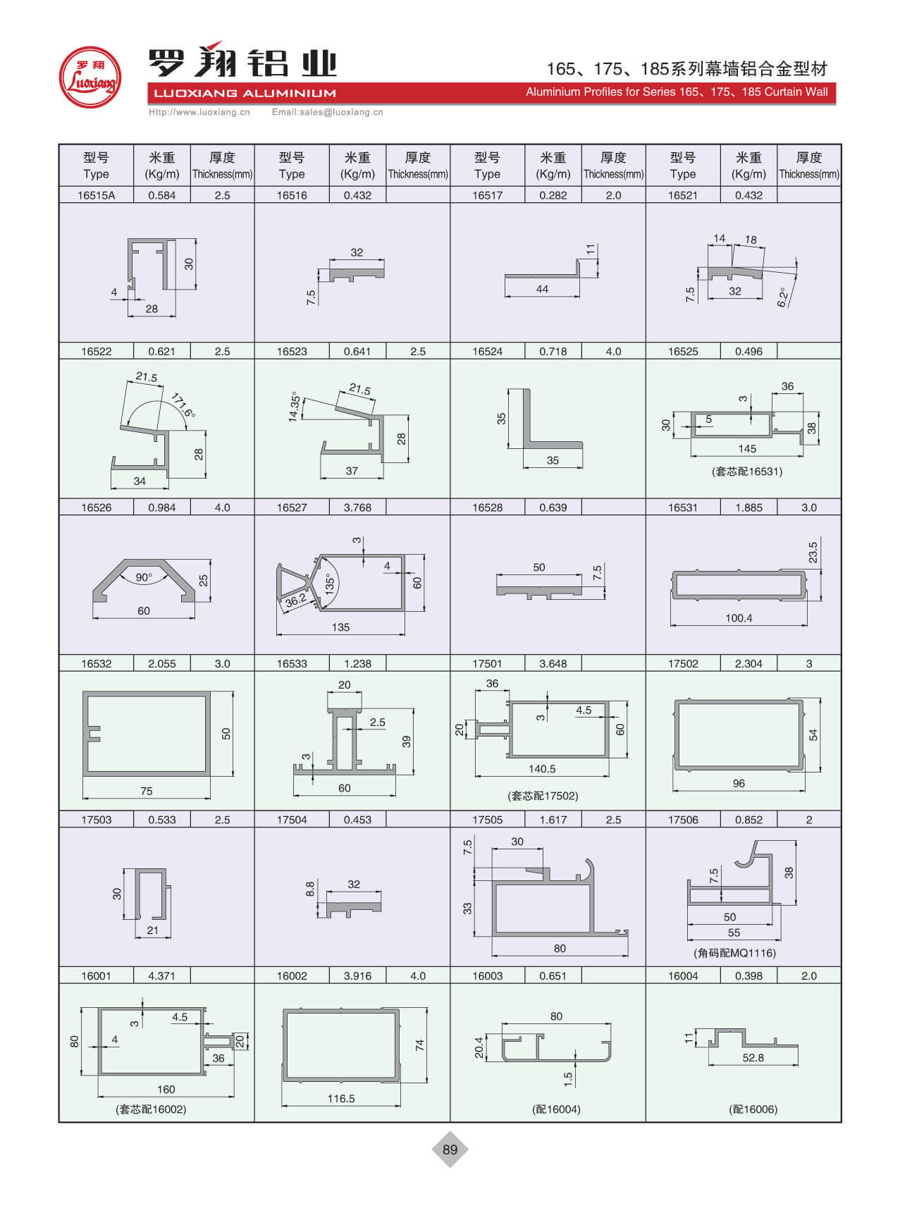 165、175、185系列幕墙